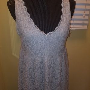 Jennifer Lopez Gray Lace Babydoll Dress